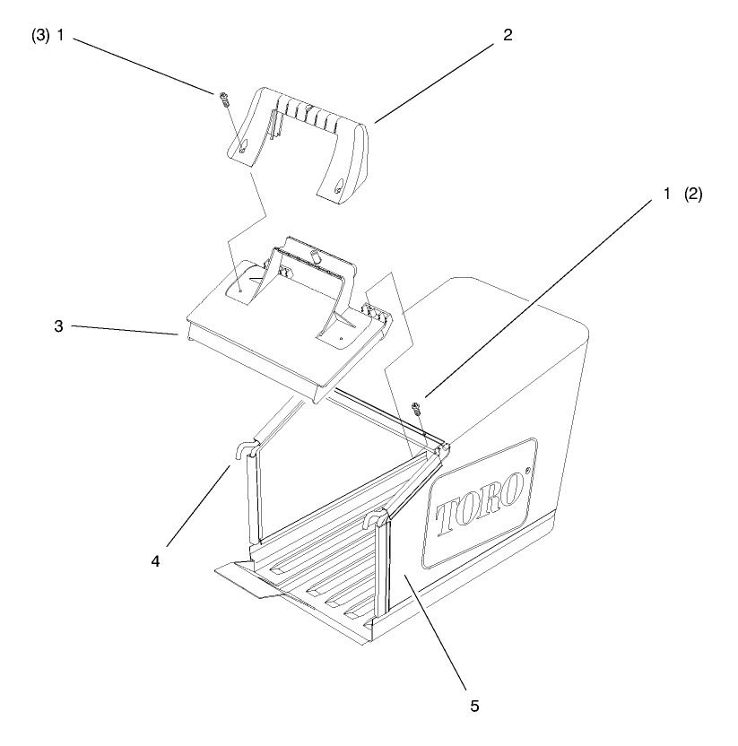 Grass Bag Assembly Diagram and Parts List for 26638 8900001 - 8999999 Toro Lawn Mower