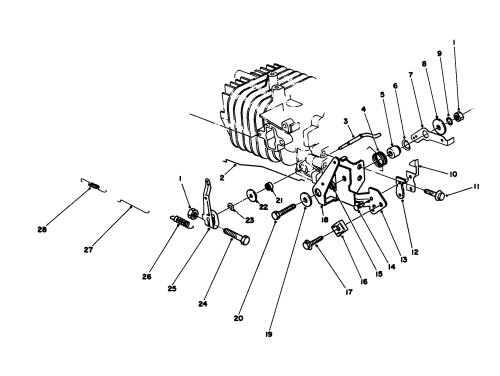 Governor Assembly Diagram and Parts List for 59257 5000001 - 5999999 Toro Engine