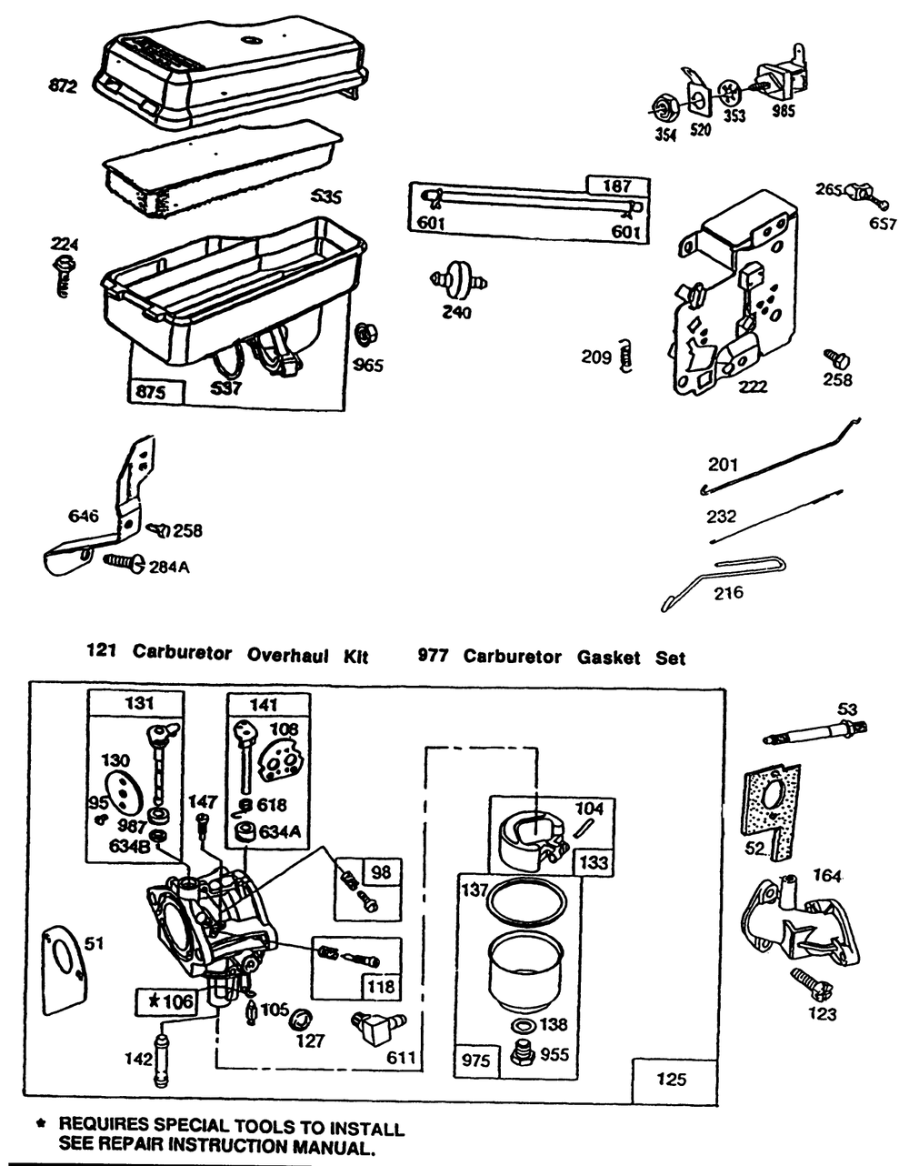 Briggs & Stratton Model 257707-0127-01 Diagram and Parts List for R3-12B602 2000001 - 2999999 Toro Lawn Tractor