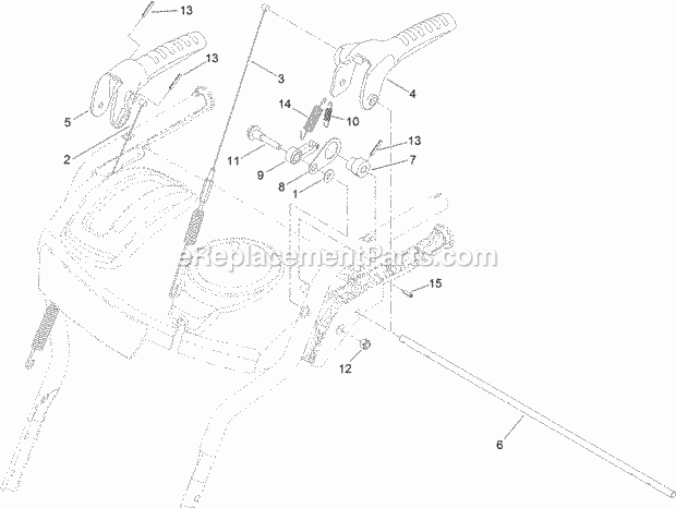 Control Assembly Diagram and Parts List for 38811 316000001-316999999 Toro Snow Blower
