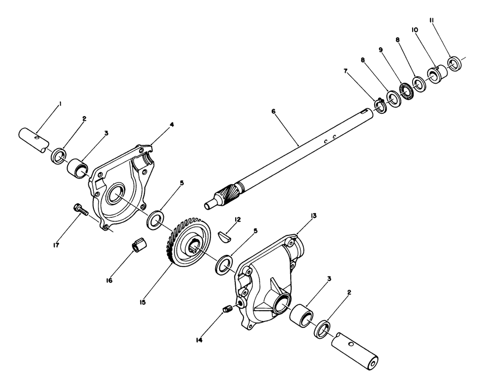 28" Auger Gearcase Assembly No. 66-8021 Diagram and Parts List for 38574 1000001 - 1999999 Toro Snow Blower