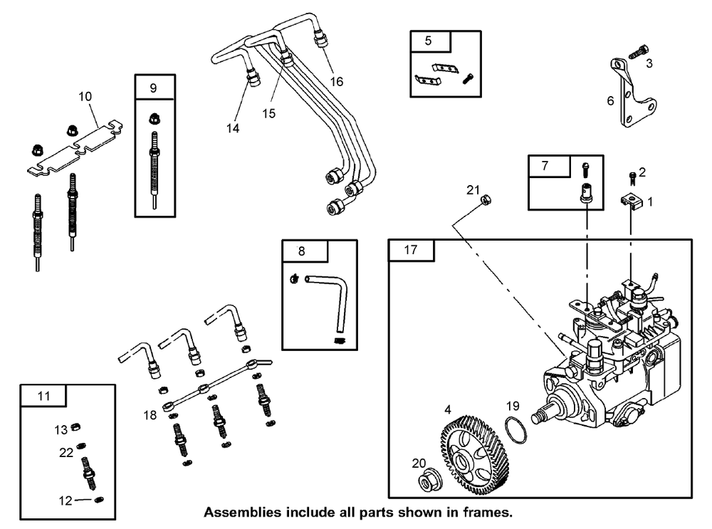 Injection Pump Assembly Diagram and Parts List for 74268 (313000001-313999999)(2013) Toro Lawn Mower