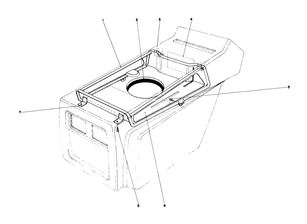 Hood Duct Assembly Model 57360 Diagram and Parts List for 57360 8000001 - 8999999 Toro Lawn Tractor
