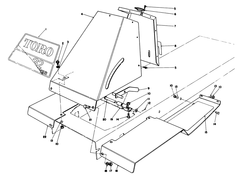 Front Tower Assembly Diagram and Parts List for 56145 7000001 - 7999999 Toro Lawn Tractor
