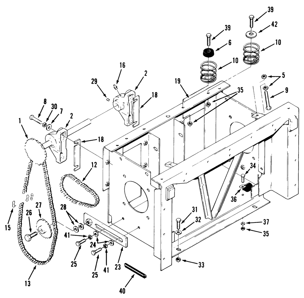 Transmission Drive Frame Diagram and Parts List for R1-24OE02 1000001 - 1999999 Toro Lawn Tractor