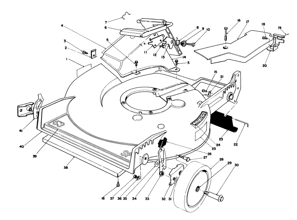 Housing Assembly Diagram and Parts List for 20627C 8000001 - 8999999 Toro Lawn Mower