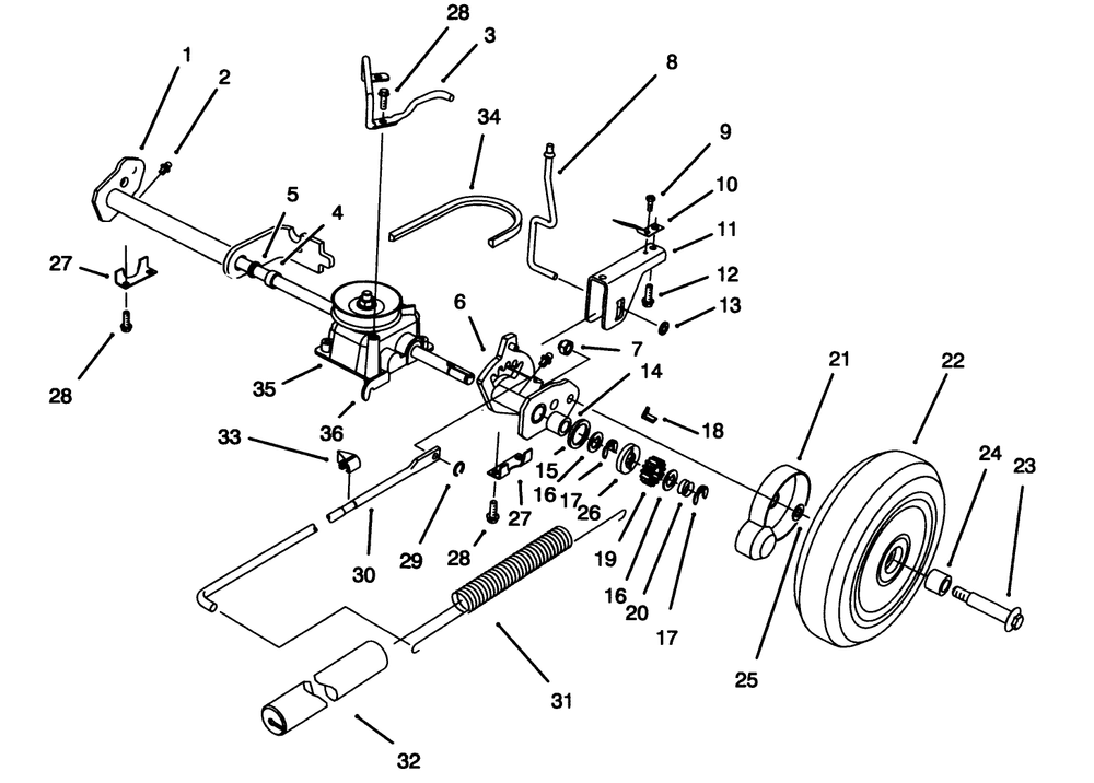 S.P. Rear Axle Assembly (Model No. 20909bc Only) Diagram and Parts List for 20904BC 5900001 - 5999999 Toro Lawn Mower