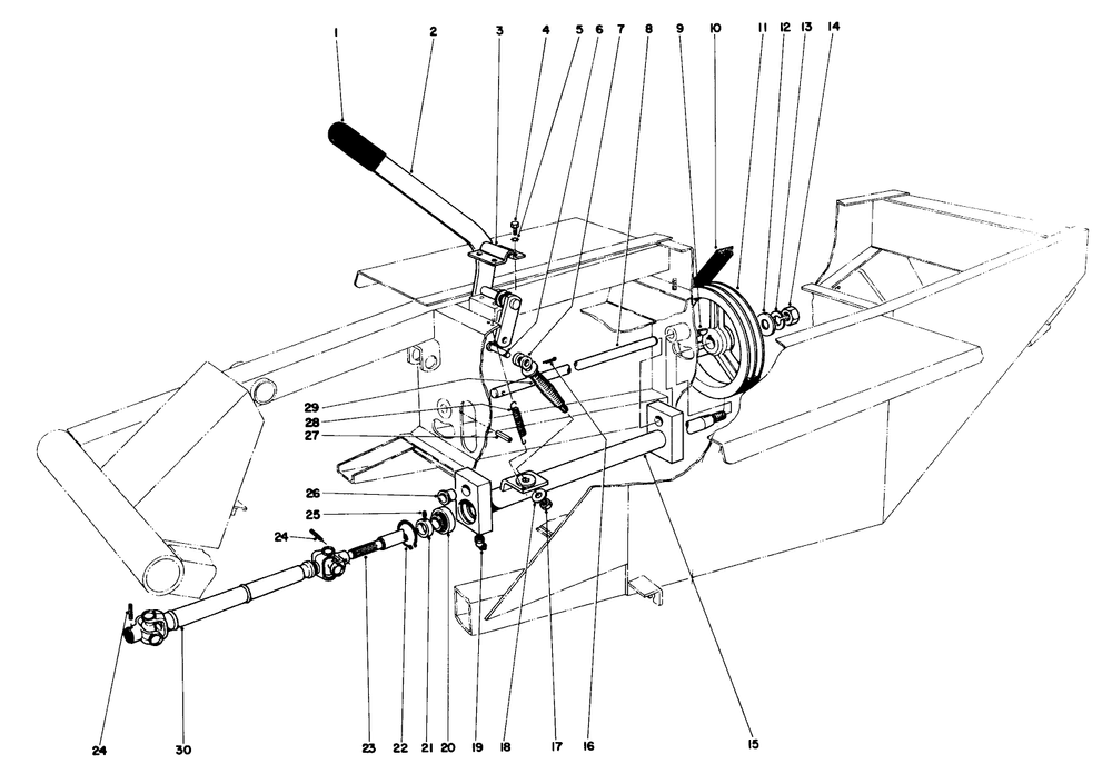 Power Take Off Assembly Diagram and Parts List for 30773 30001 - 30569 Toro Lawn Tractor Accessories