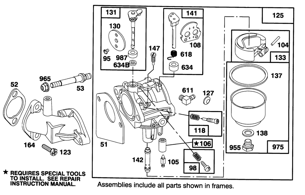 Engine Briggs & Stratton Model 286707-0453-01 Diagram and Parts List for 71202 4900001 - 4999999 Toro Lawn Tractor