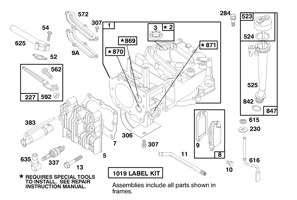 Engine Briggs & Stratton Model 12u802-0639-01 Diagram and Parts List for 20714 7900001 - 7999999 Toro Lawn Mower