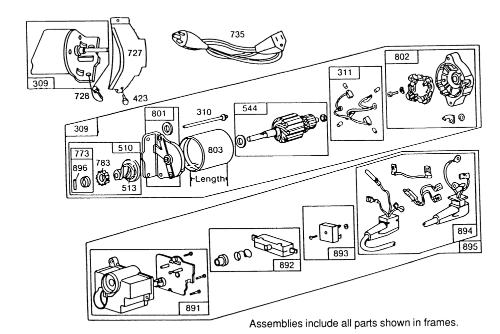 120v Electric Starter Motor No. 37-4630 (Optional) Diagram and Parts List for 38580 0000001 - 0999999 Toro Snow Blower