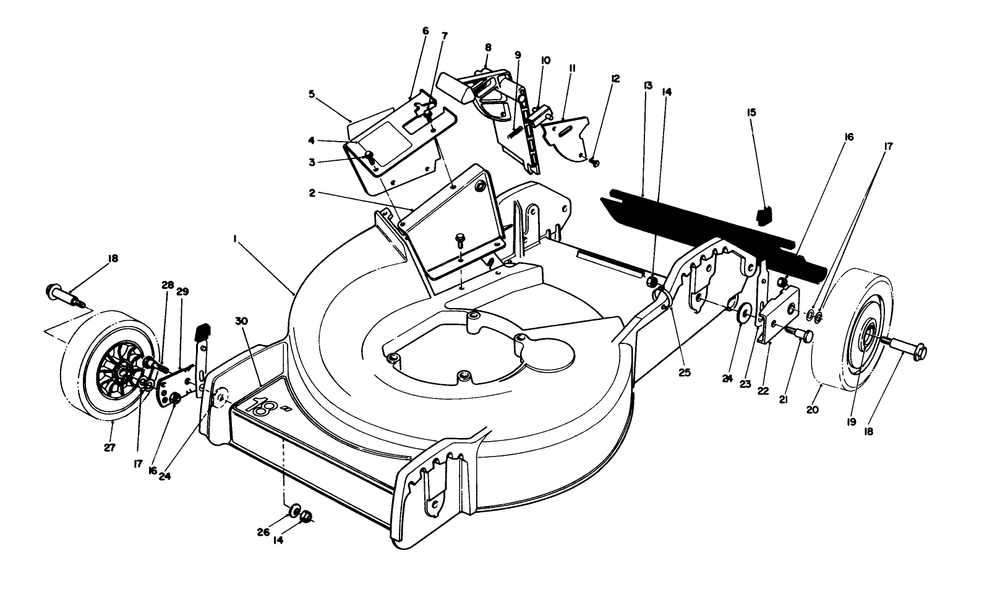 Housing Assembly Diagram and Parts List for 20587 0000001 - 0999999 Toro Lawn Mower