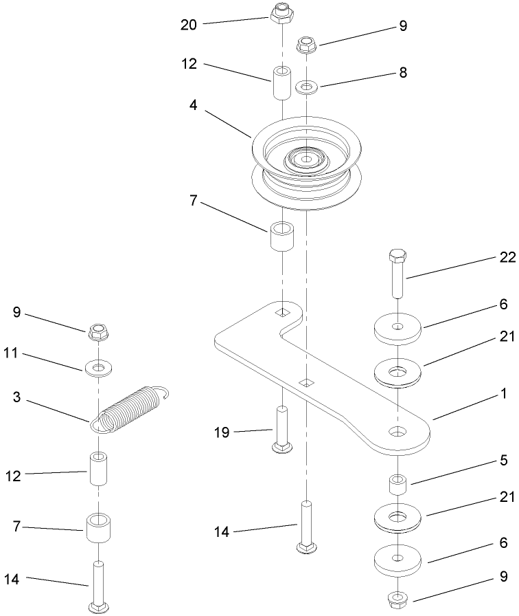 Ilder Assembly Diagram and Parts List for 74409TE (280000001-280999999)(2008) Toro Lawn Mower