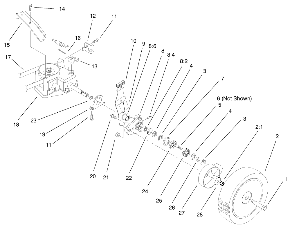 Rear Axle Assembly Diagram and Parts List for 26638 9900001 - 9999999 Toro Lawn Mower