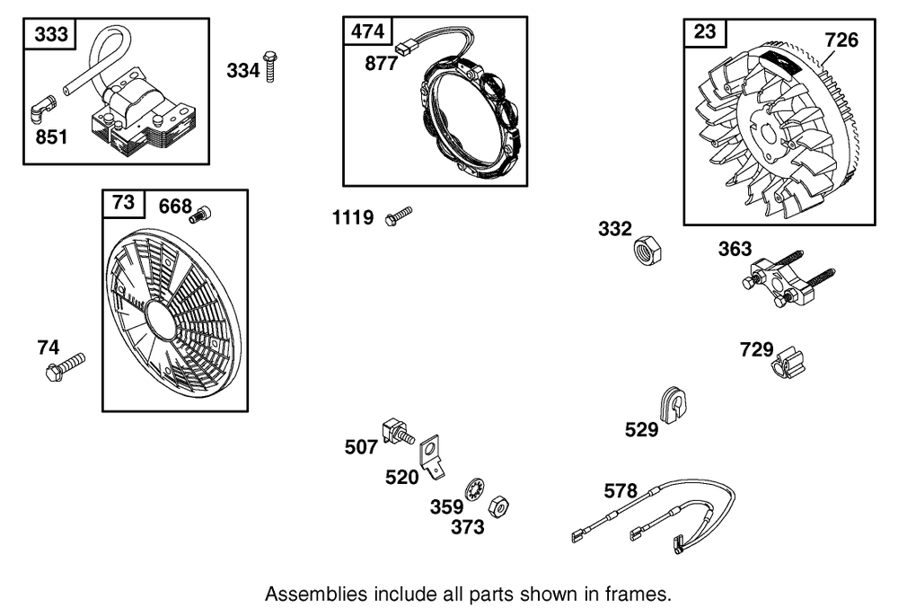 Alternator Assembly Diagram and Parts List for 12003 220000001 - 220999999 Toro Lawn Tractor