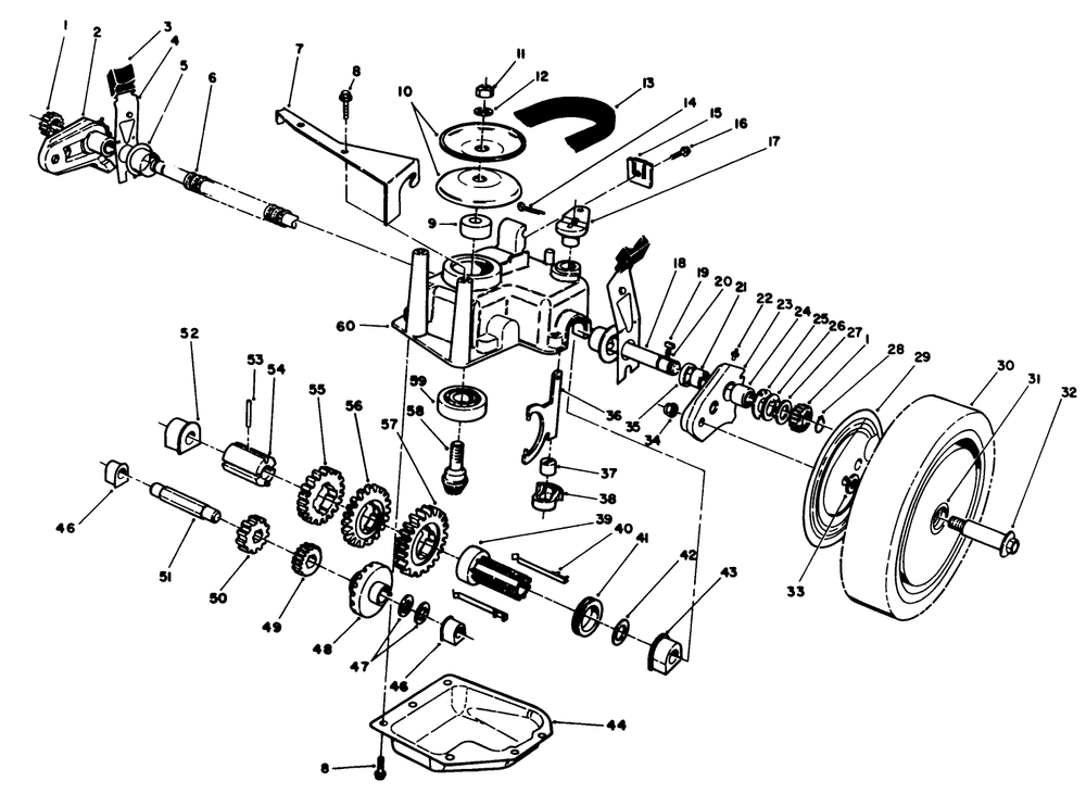 Gear Case Assembly (Continued) (Used On Units With Serial No. 8000001 Thru 8000851) Diagram and Parts List for 20692C 8000001 - 8999999 Toro Lawn Mower