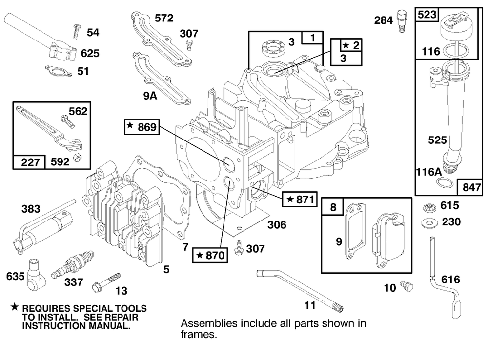 Engine Briggs & Stratton Model 12h802-1758-E1 Diagram and Parts List for 20452 8900001 - 8999999 Toro Lawn Mower
