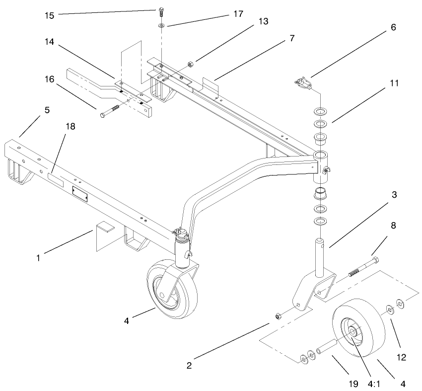 Carrier Frame Assembly Diagram and Parts List for 30753 990001 - 999999 Toro Lawn Mower