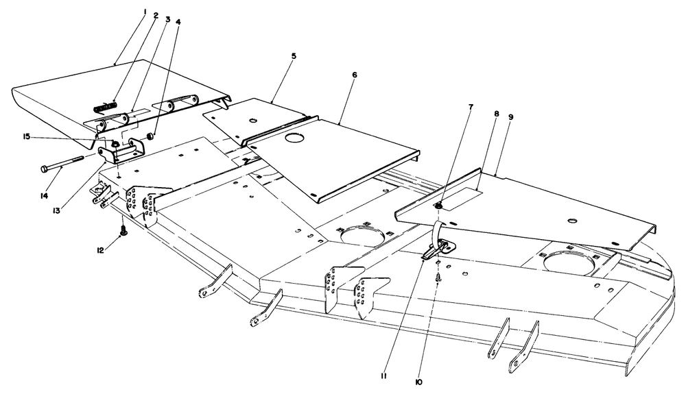 Deflector & Cover Assembly Diagram and Parts List for 30575 600001 - 699999 Toro Lawn Mower