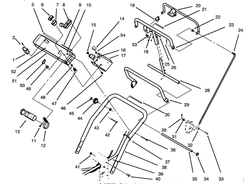 Handle/Control Panel Assembly Diagram and Parts List for 30186 590001 - 599999 Toro Lawn Tractor Accessories