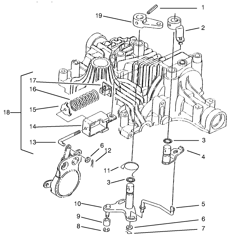 Brake Interlock Diagram and Parts List for 72064 7900001 - 7999999 Toro Lawn Tractor