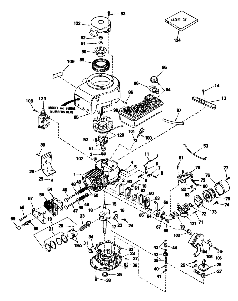 Tecumseh Engine Model No.V70-125183d Diagram and Parts List for 56125 2000001 - 2999999 Toro Lawn Tractor