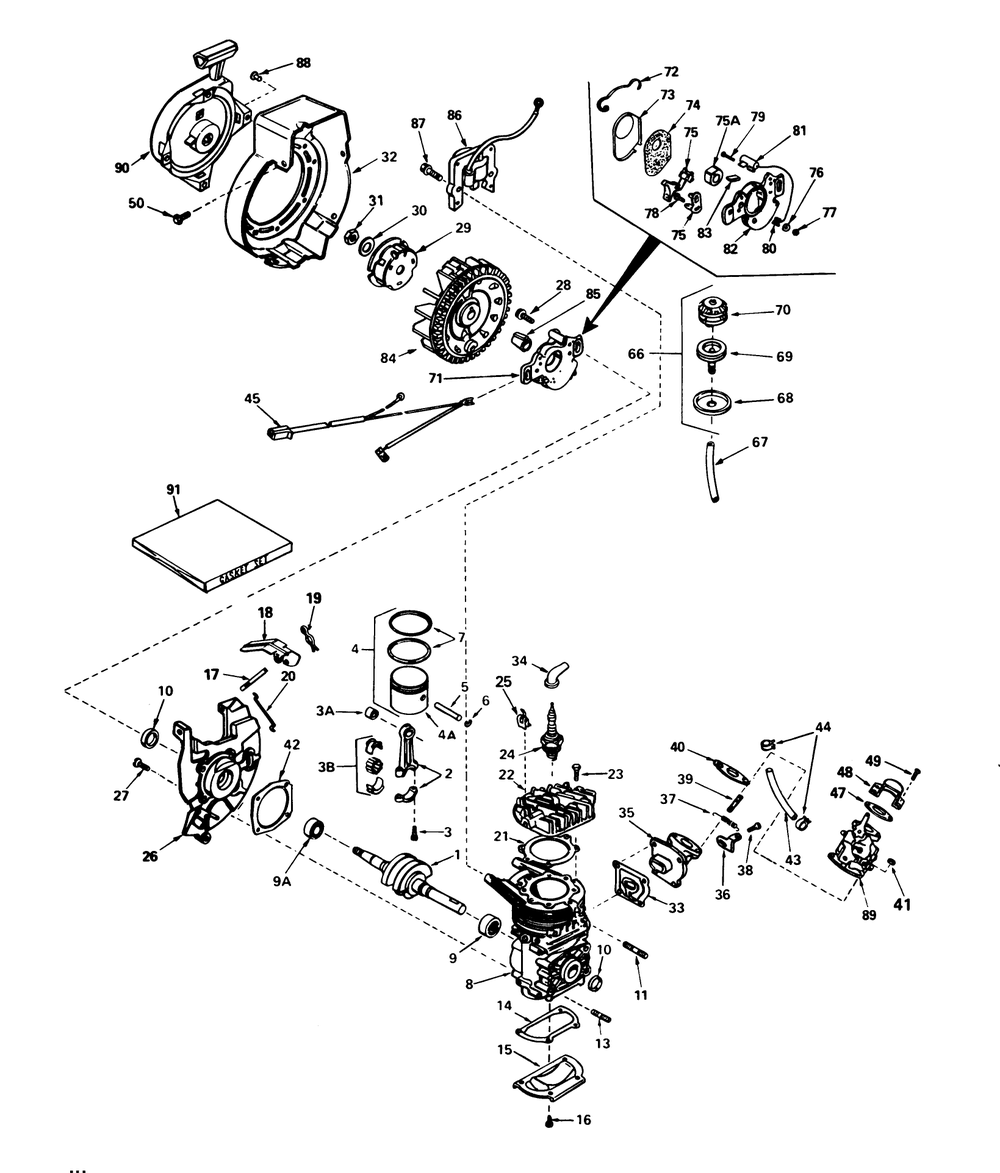 Engine Assembly Engine Tecumseh Model No. Ah520 Type 1603a Unit Model No. 38252 Diagram and Parts List for 38252 1000001 - 1999999 Toro Snow Blower
