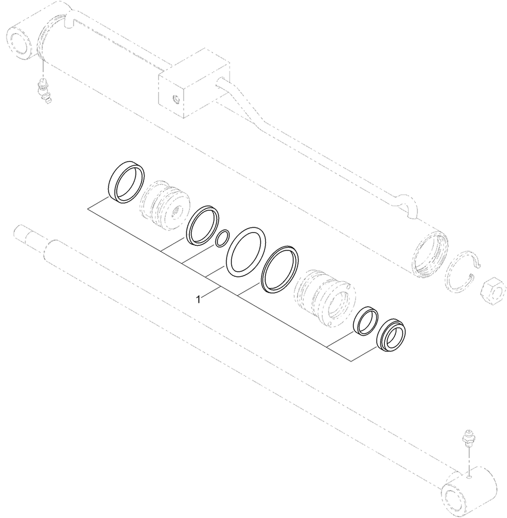 Left Hand Hydraulic Lift Cylinder  Assembly No. 117-1831 Diagram and Parts List for 22324 401800000 - 404499999 Toro Lawn Tractor Accessories