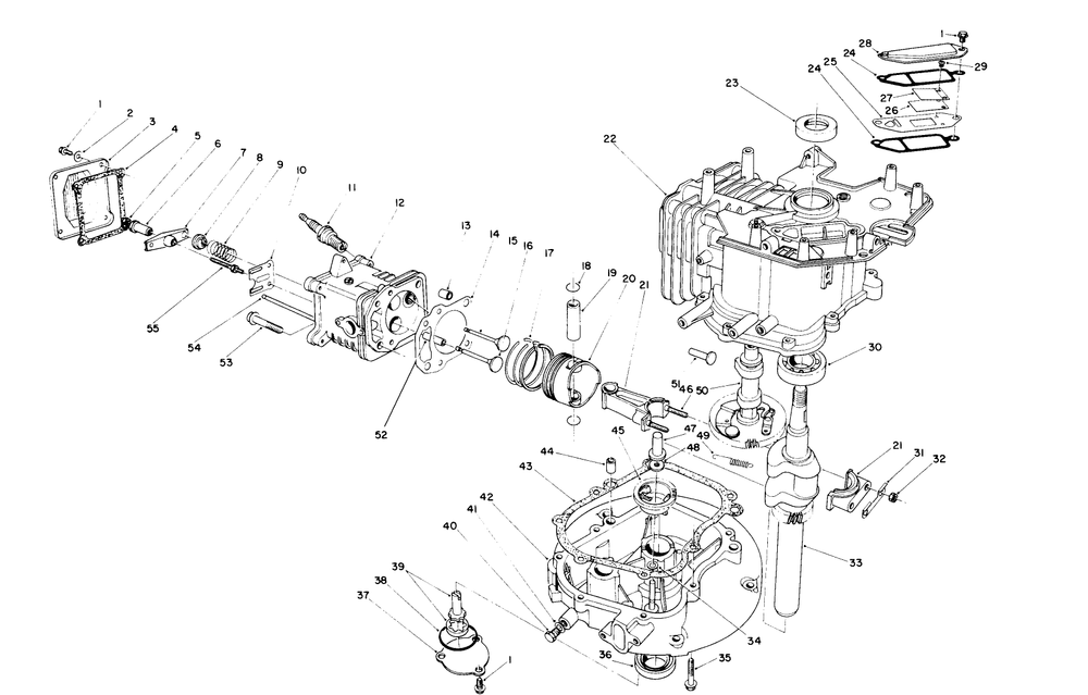 Crankcase Assembly (Continued) (Engine No. Vmg6) (Model 26620b-0902962 Thru 0903406) Diagram and Parts List for 26620BG 0009001 - 0999999 Toro Lawn Mower