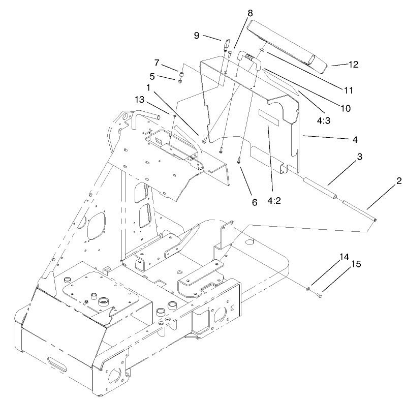 Rear Cover Assembly Diagram and Parts List for 22303 990001 - 999999 Toro Lawn Tractor Accessories