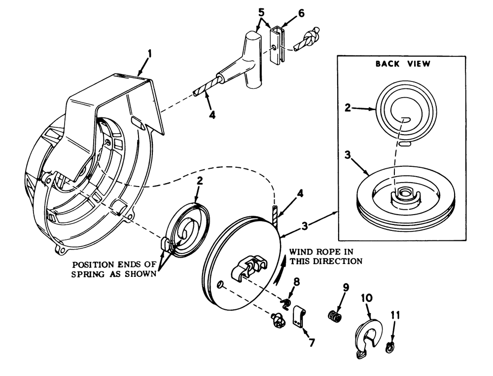Shroud And Rewind Starter Model No. 590398b Diagram and Parts List for 31502 2000001 - 2999999 Toro Snow Blower