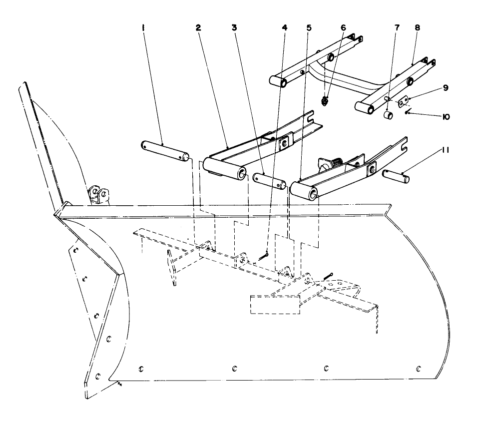 V-Plow Installation No. 30755 (Optional) Diagram and Parts List for 30775 600001 - 699999 Toro Lawn Tractor