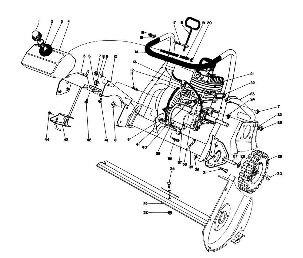 Engine Assembly Diagram and Parts List for 38162C 5000001 - 5999999 Toro Snow Blower