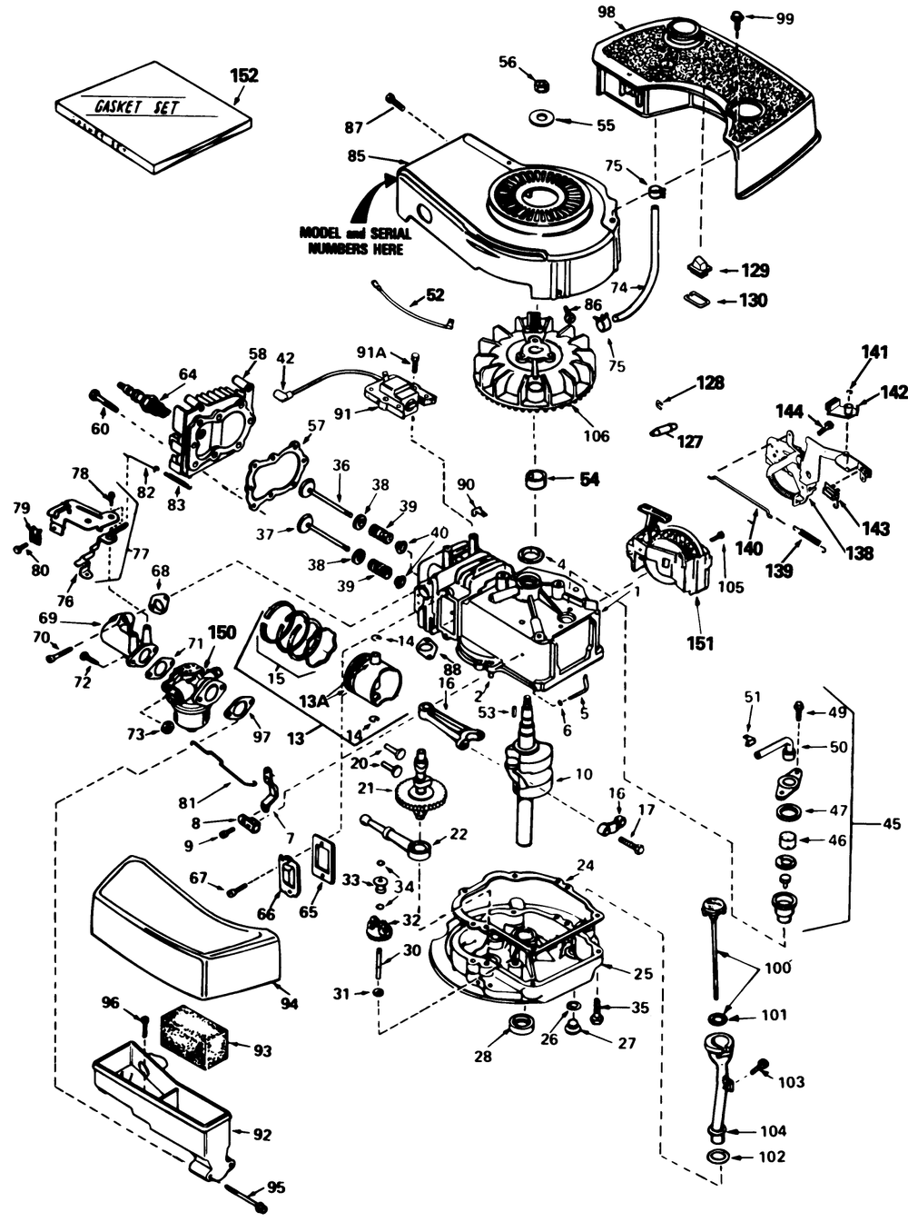 Engine Tecumseh Model Tnt100-10085e Diagram and Parts List for 20577 5000001 - 5999999 Toro Lawn Mower