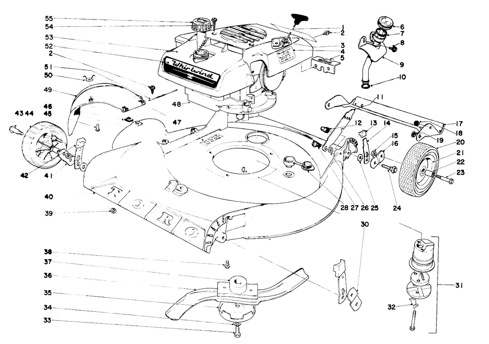 Housing Assembly Model Nos. 18400, 19367 & 19500 Diagram and Parts List for 18400 1000001 - 1999999 Toro Lawn Mower