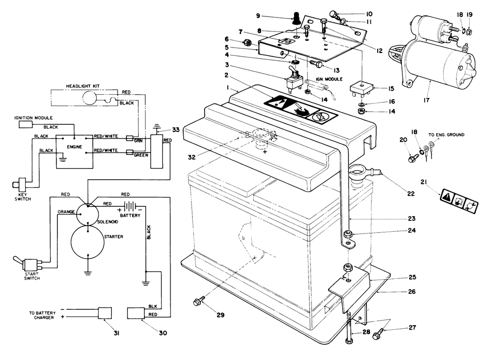 12 Volt Starter Motor Kit No. 68-7250 (Optional) Diagram and Parts List for 38525 9000001 - 9999999 Toro Snow Blower