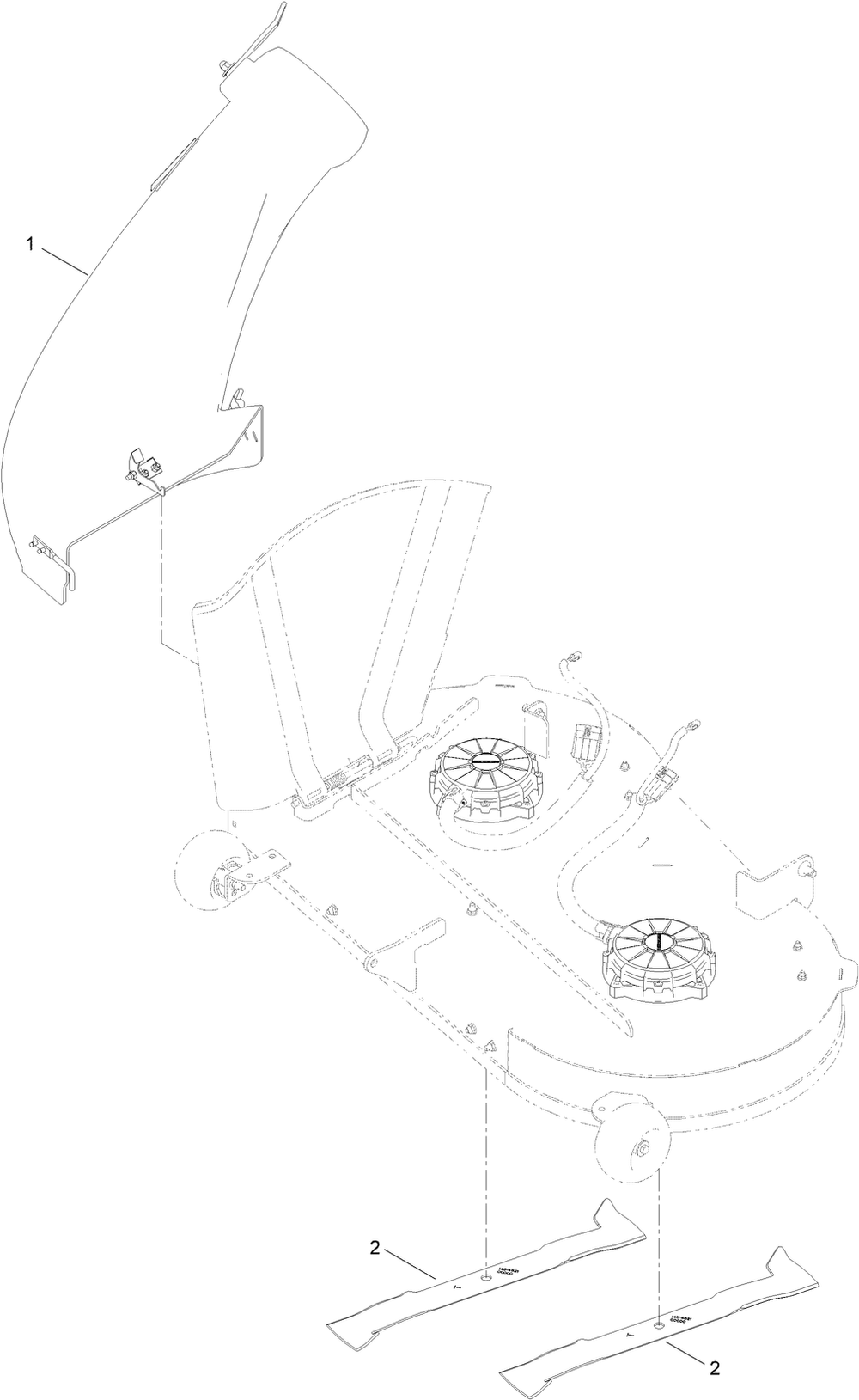Chute Assembly Diagram and Parts List for 79841 400000000 - 999999999 Toro Lawn Tractor