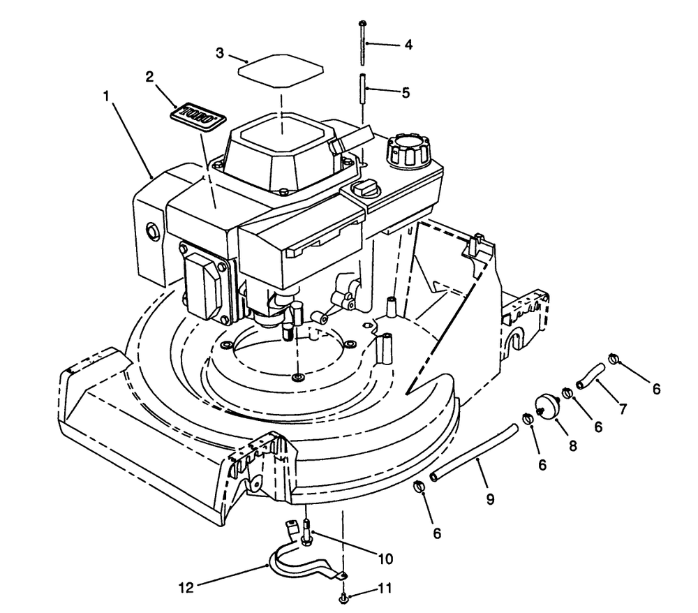 Engine Assembly Diagram and Parts List for 26622 9000001 - 9999999 Toro Lawn Mower