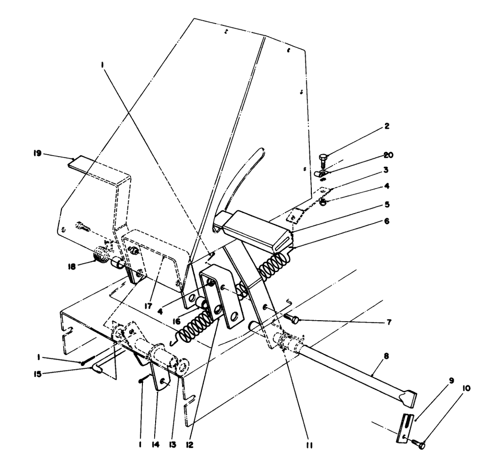 Brake & Clutch Assembly Diagram and Parts List for 56150 7000001 - 7999999 Toro Lawn Tractor