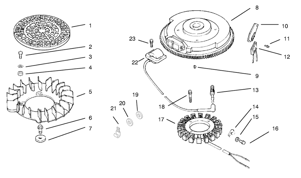 Ignition/Electrical Diagram and Parts List for 72110 8900600 - 8999999 Toro Lawn Tractor