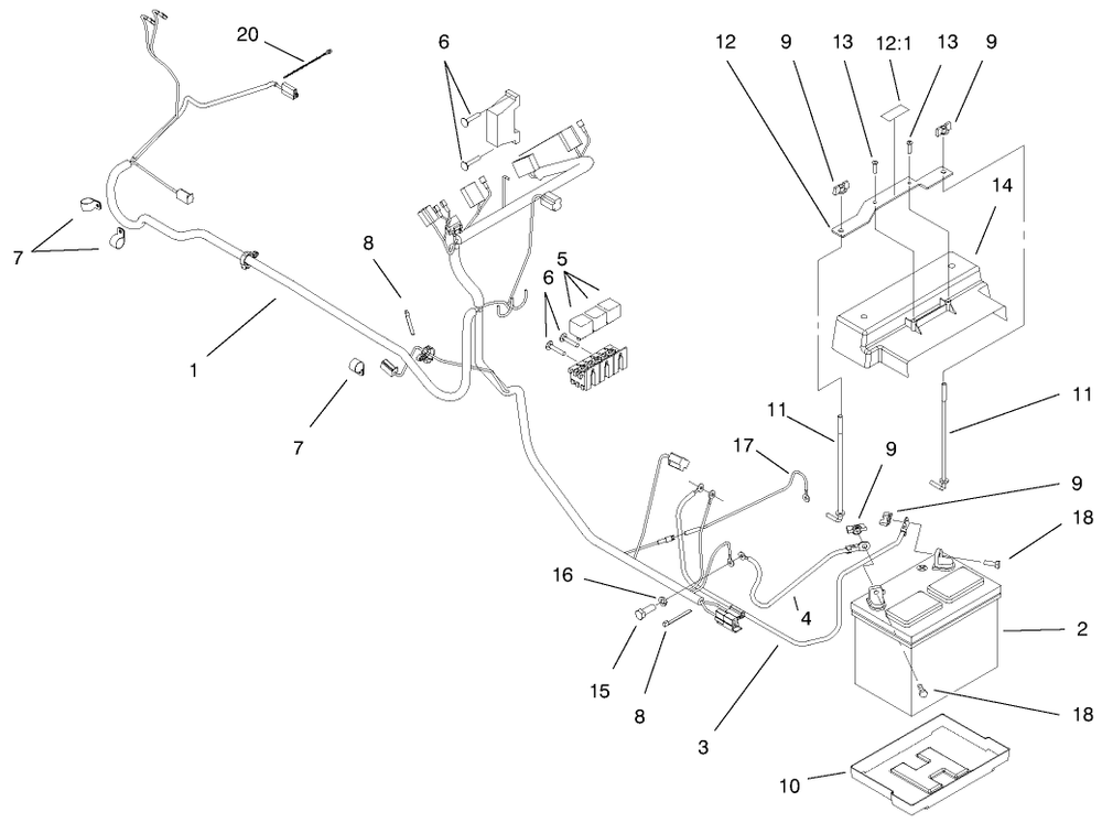 Electrical Assembly (Model 73470 Only) Diagram and Parts List for 73470 8900001 - 8999999 Toro Lawn Tractor