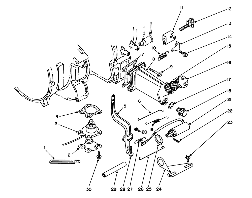 Throttle Control & Governor Assembly Diagram and Parts List for 62040 7000001 - 7999999 Toro Generator