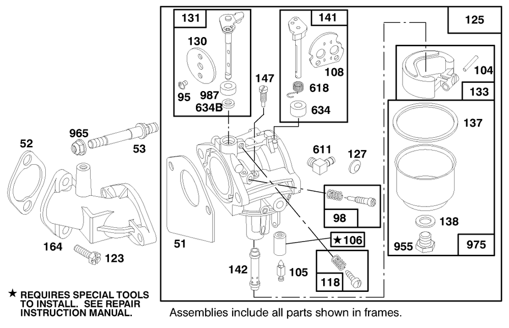Engine Briggs & Stratton Model 283707-0156-01 Diagram and Parts List for 71188 7900001 - 7999999 Toro Lawn Tractor