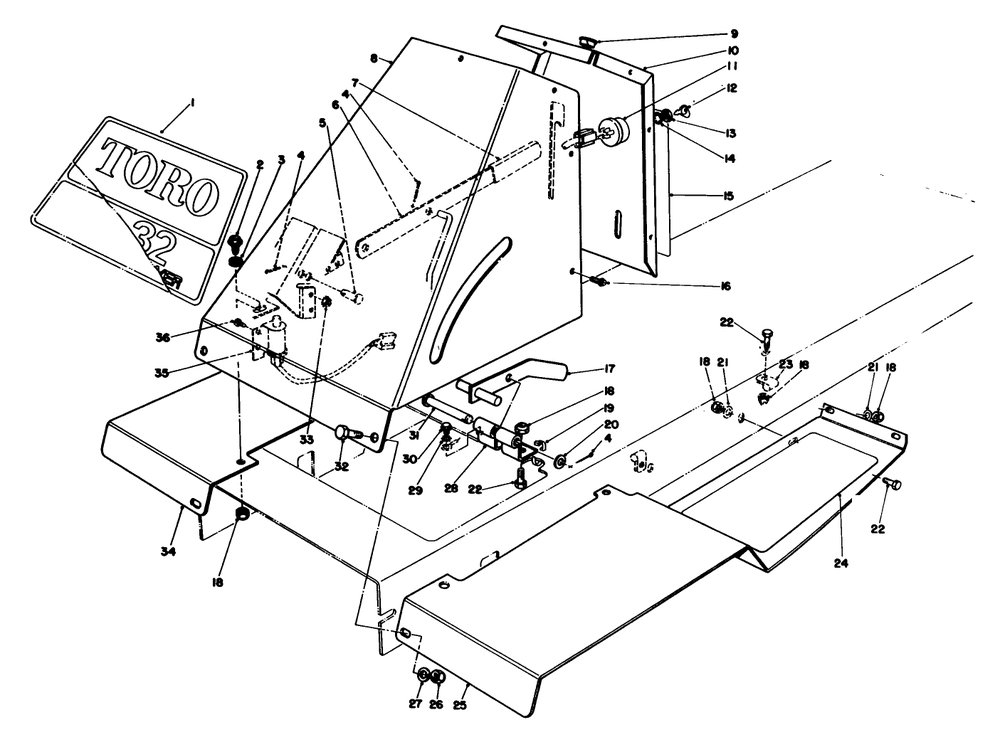 Front Tower Assembly Diagram and Parts List for 56145 4000001 - 4999999 Toro Lawn Tractor