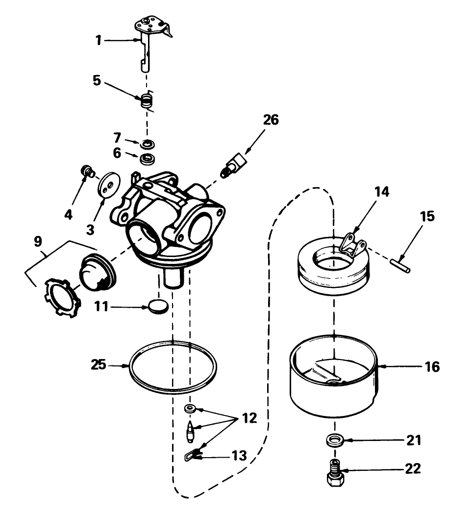 Carburetor No. 632098 Diagram and Parts List for 20587 0000001 - 0999999 Toro Lawn Mower