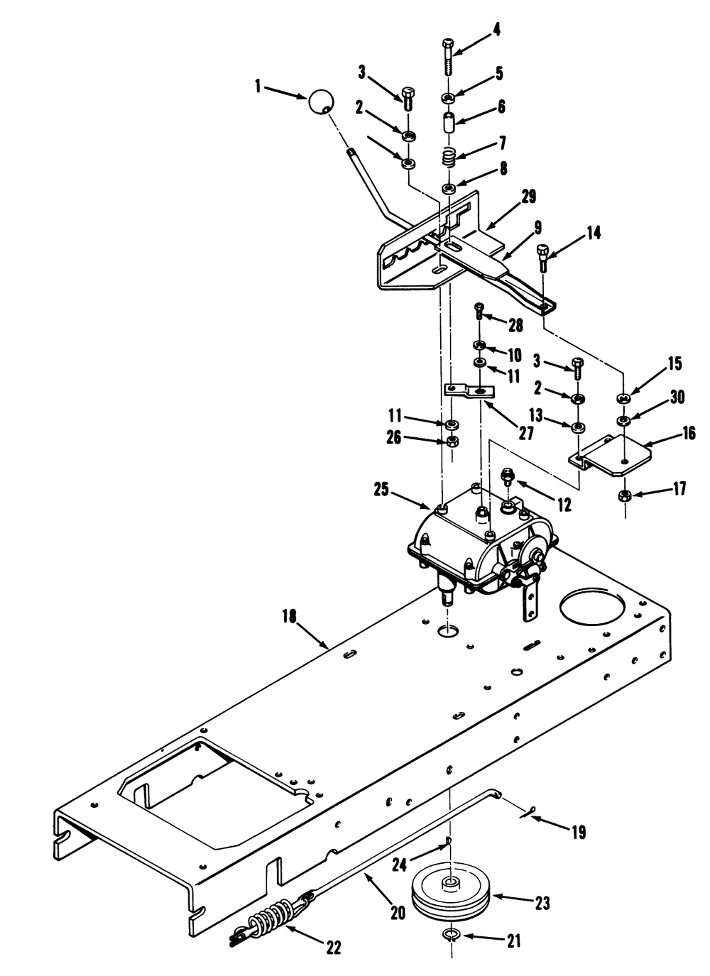 Transmission Linkage Assembly Diagram and Parts List for 56145 0000001 - 0999999 Toro Lawn Tractor