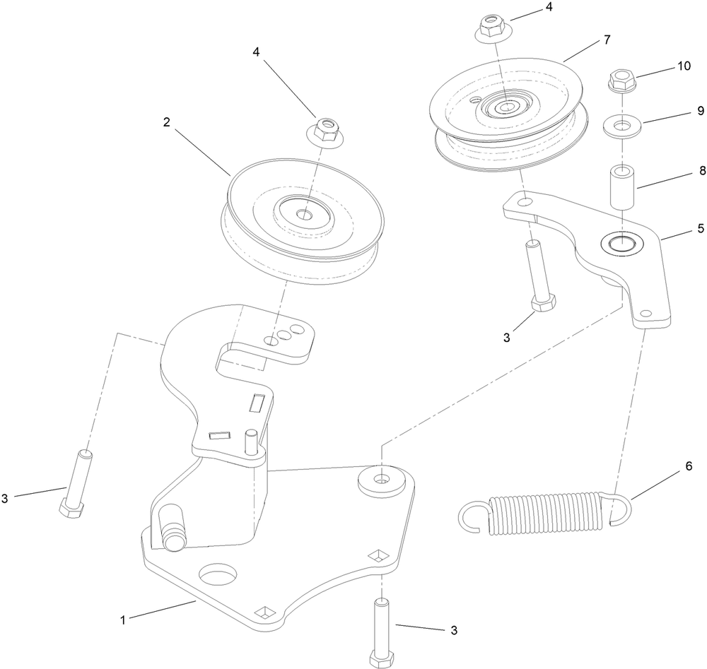 Idler Assembly No. 136-0575 Diagram and Parts List for 78526 416500000 - 417029999 Toro Lawn Tractor Accessories