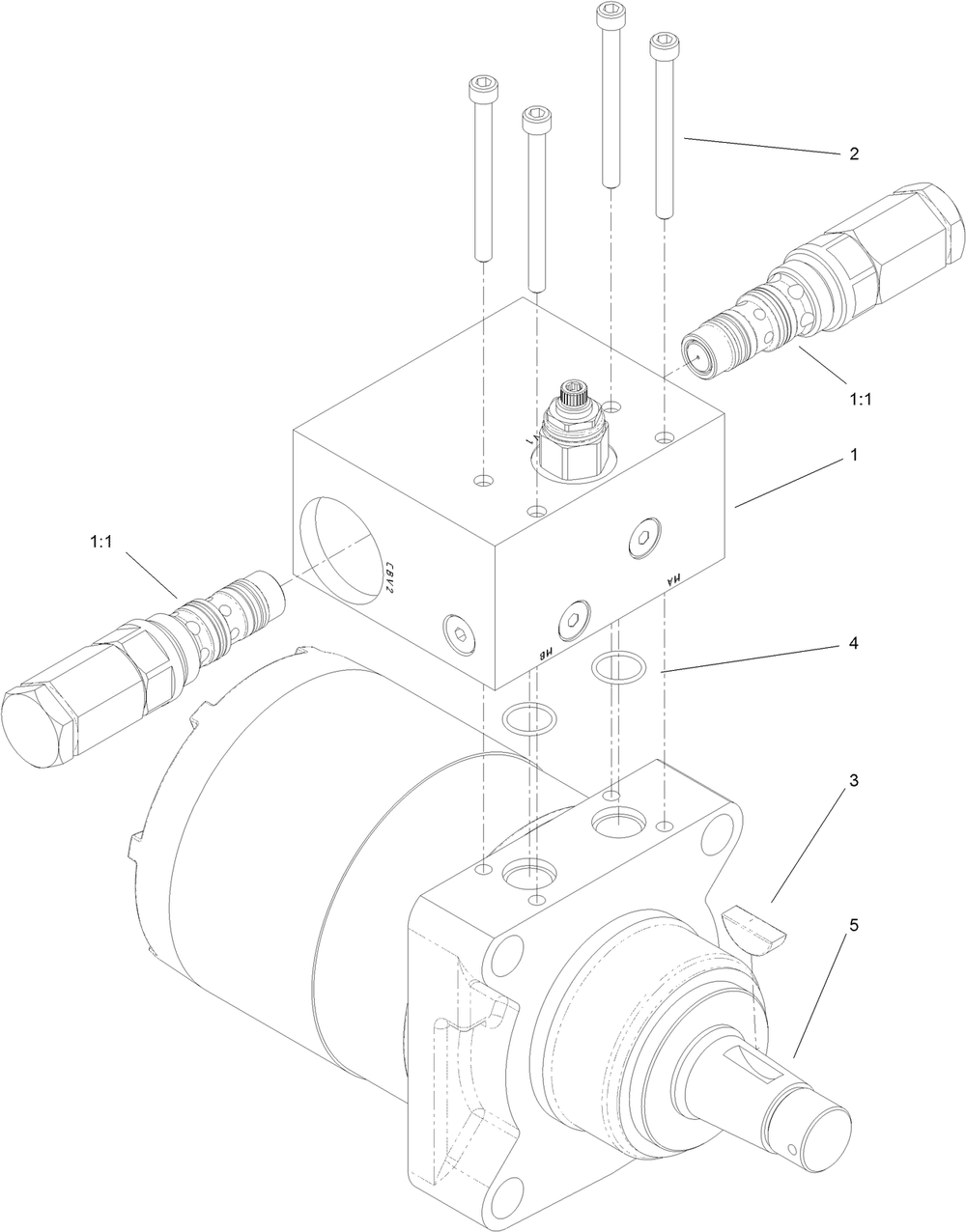 Hydraulic Motor Assembly No. 121-1957 Diagram and Parts List for 23214 404320000 - 405799999 Toro Stump Grinder
