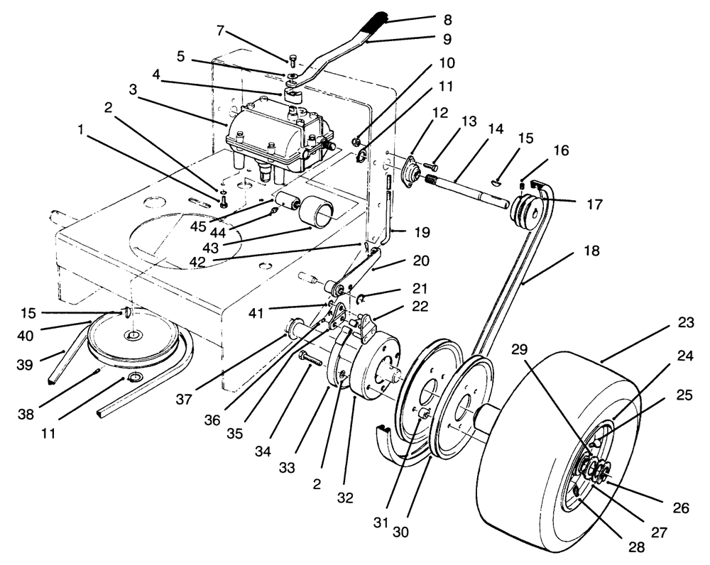 Axle Assembly Diagram and Parts List for 30157 690001 - 691407 Toro Lawn Tractor Accessories