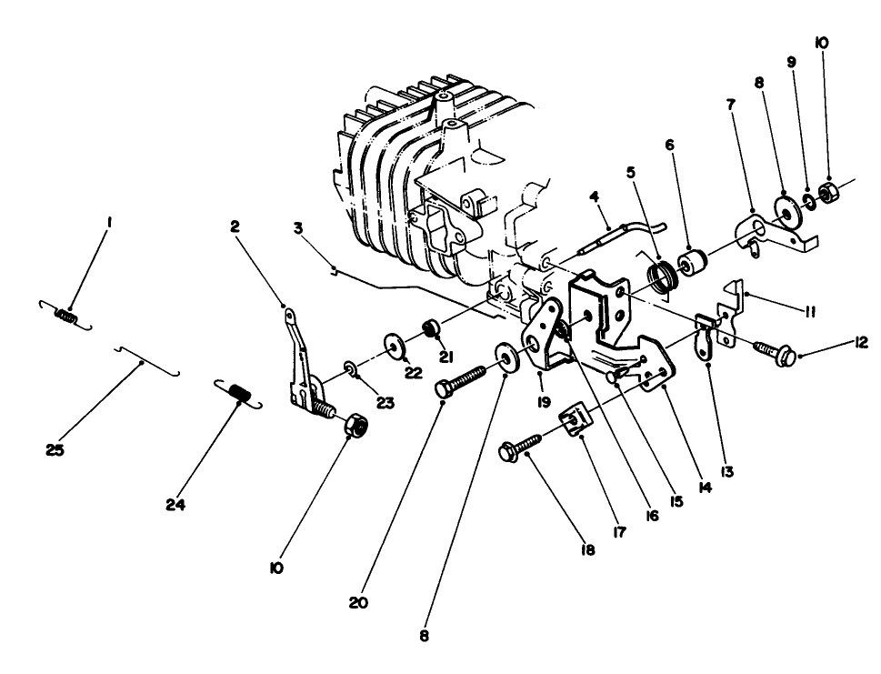 Governor Assembly (Model No. 47pl0-1) Diagram and Parts List for 16585 1000001 - 1999999 Toro Lawn Mower